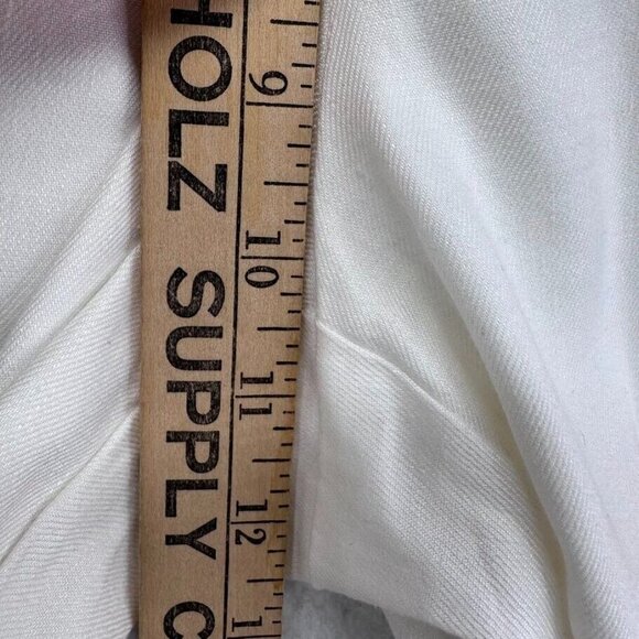 Cabi Pants Womens 10 Dress Trousers Straight Leg White Lined Slash Pockets - Picture 9 of 10